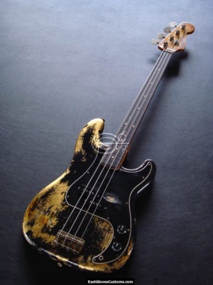 Fender Squier Precision Made in JapanBass Relic Gold Edition [Fretless] (SOLD) - Image 9
