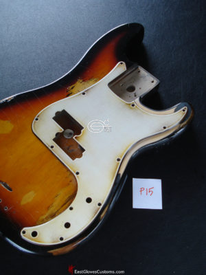 ( #P15 ) FENDER PRECISION BASS STYLE PICKGUARD RELIC DISTRESSED AGED (SOLD) - Image 2