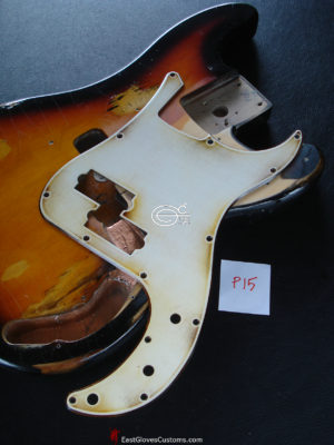 ( #P15 ) FENDER PRECISION BASS STYLE PICKGUARD RELIC DISTRESSED AGED (SOLD)