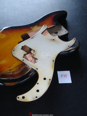( #P15 ) FENDER PRECISION BASS STYLE PICKGUARD RELIC DISTRESSED AGED (SOLD) - Image 5