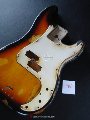 ( #P15 ) FENDER PRECISION BASS STYLE PICKGUARD RELIC DISTRESSED AGED (SOLD) - Image 4