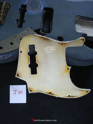 ( #J10 ) FENDER JAZZ STYLE BASS PICKGUARD RELIC DISTRESSED AGED (SOLD) - Image 3