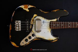 FENDER STANDARD JAZZ BASS BLACK 60's PICKUPS HEAVY RELIC AGED (SOLD) - Image 8