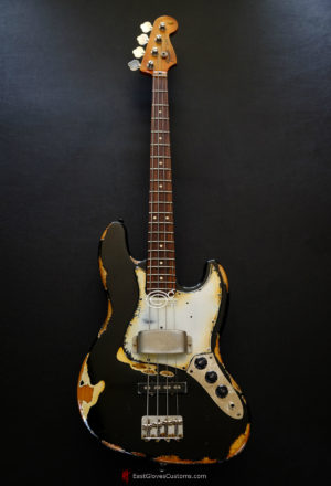 FENDER STANDARD JAZZ BASS BLACK 60's PICKUPS HEAVY RELIC AGED (SOLD) - Image 13
