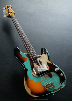FENDER STANDARD PRICISION BASS SEAFOAM GREEN OVER SUNBURST HEAVY RELIC AGED (SOLD) - Image 3
