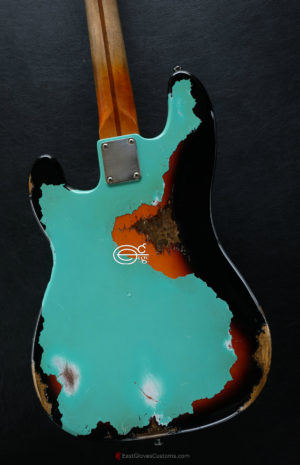 FENDER STANDARD PRICISION BASS SEAFOAM GREEN OVER SUNBURST HEAVY RELIC AGED (SOLD) - Image 5