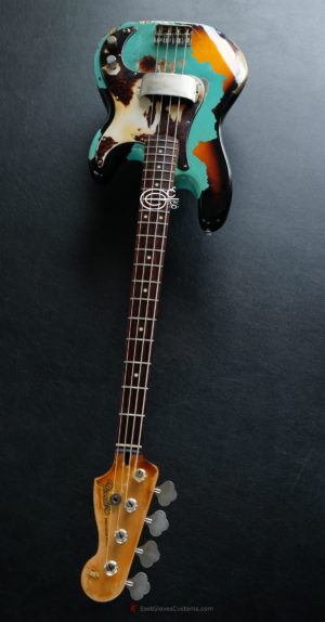 FENDER STANDARD PRICISION BASS SEAFOAM GREEN OVER SUNBURST HEAVY RELIC AGED (SOLD) - Image 10