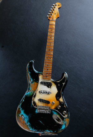 Fender Stratocaster 60th Anniversary Black on Blue Inspired by Joe Strummer Heavy Relic (SOLD) - Image 10