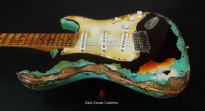Fender Stratocaster Red Wine and Seafoam Blue Heavy Aged Relic by East Gloves Customs (SOLD) - Image 6