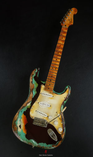 Fender Stratocaster Red Wine and Seafoam Blue Heavy Aged Relic by East Gloves Customs (SOLD) - Image 4