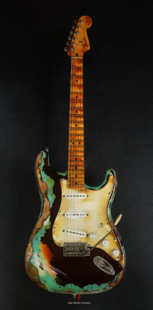 Fender Stratocaster Red Wine and Seafoam Blue Heavy Aged Relic by East Gloves Customs (SOLD) - Image 10