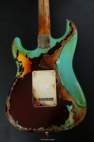 Fender Stratocaster Red Wine and Seafoam Blue Heavy Aged Relic by East Gloves Customs (SOLD) - Image 9