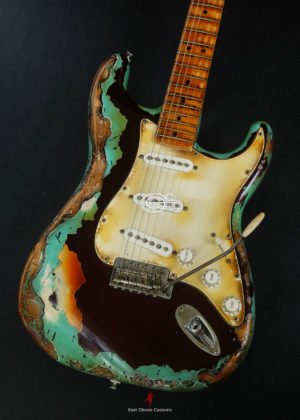 Fender Stratocaster Red Wine and Seafoam Blue Heavy Aged Relic by East Gloves Customs (SOLD)