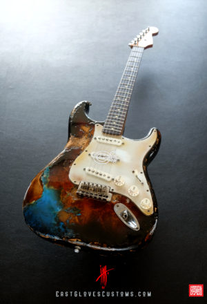 Fender Stratocaster Sunburst Paisley/Pelham Blue Heavy Relic by East Gloves Customs (SOLD)