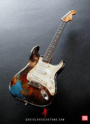 Fender Stratocaster Sunburst Paisley/Pelham Blue Heavy Relic by East Gloves Customs (SOLD) - Image 8