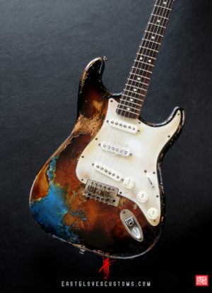 Fender Stratocaster Sunburst Paisley/Pelham Blue Heavy Relic by East Gloves Customs (SOLD) - Image 9