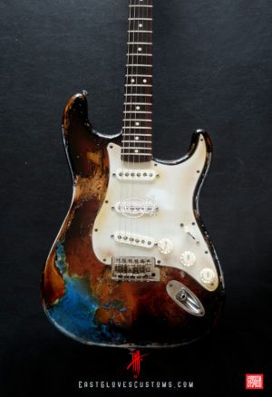 Fender Stratocaster Sunburst Paisley/Pelham Blue Heavy Relic by East Gloves Customs (SOLD) - Image 10