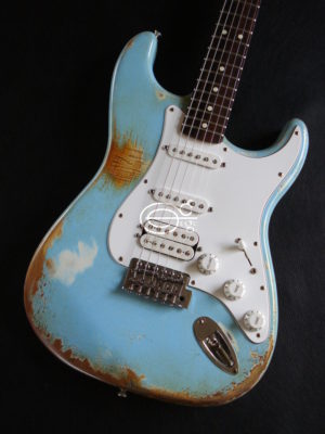 Fender Stratocaster Relic Daphne Blue HSS (Baby Blue) (SOLD) - Image 3