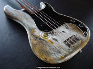 Fender Squier Precision Bass Fretless Dirty White Heavy Relic (Made in Japan) (SOLD) - Image 12
