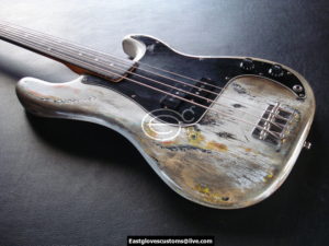 Fender Squier Precision Bass Fretless Dirty White Heavy Relic (Made in Japan) (SOLD) - Image 13