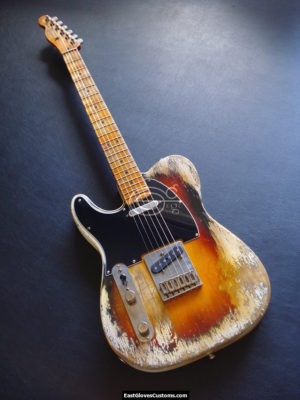 Fender Telecaster Heavy Relic White on Sunburst [Left Handed] (SOLD) - Image 7