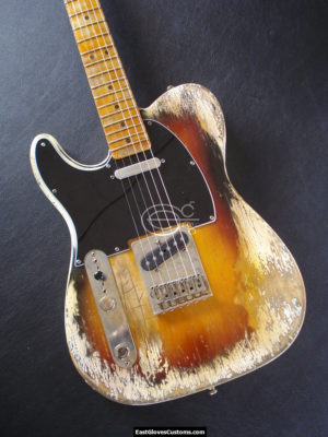 Fender Telecaster Heavy Relic White on Sunburst [Left Handed] (SOLD) - Image 4