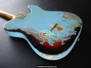 Fender Telecaster Heavy Relic Daphne Blue/Sunburst [Left Handed] (SOLD) - Image 4