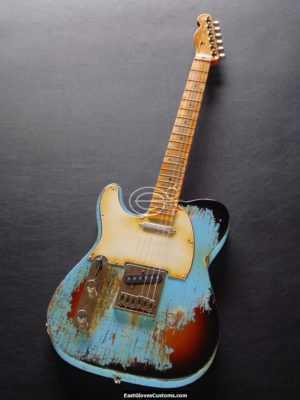 Fender Telecaster Heavy Relic Daphne Blue/Sunburst [Left Handed] (SOLD) - Image 9