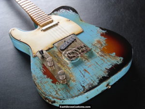 Fender Telecaster Heavy Relic Daphne Blue/Sunburst [Left Handed] (SOLD) - Image 2