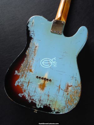 Fender Telecaster Heavy Relic Daphne Blue/Sunburst [Left Handed] (SOLD) - Image 6