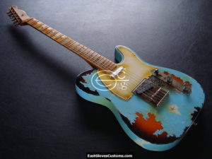 Fender Telecaster Daphne Blue on Sunburst Aged Relic (SOLD) - Image 8