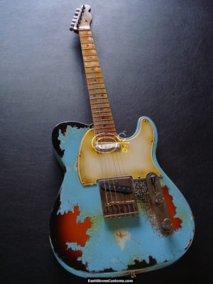 Fender Telecaster Daphne Blue on Sunburst Aged Relic (SOLD) - Image 2