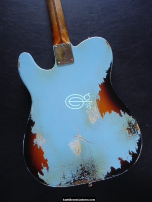 Fender Telecaster Daphne Blue on Sunburst Aged Relic (SOLD) - Image 5