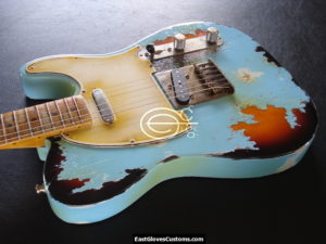 Fender Telecaster Daphne Blue on Sunburst Aged Relic (SOLD) - Image 6