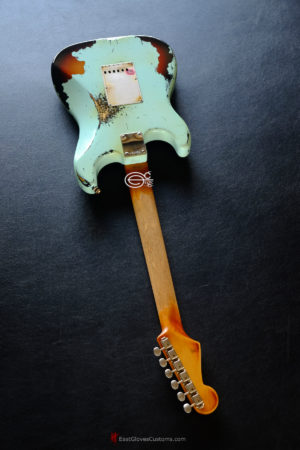 Fender Stratocaster Heavy Relic Surf Green Blue/Sunburst Made in Japan (SOLD) - Image 11