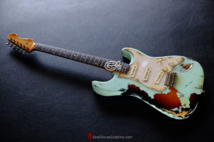 Fender Stratocaster Heavy Relic Surf Green Blue/Sunburst Made in Japan (SOLD) - Image 8