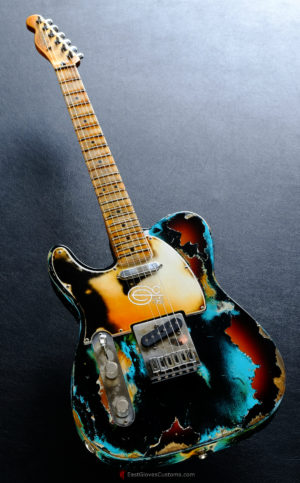 Fender Telecaster Heavy Relic Black/Blue over Sunburst [Left Handed] (SOLD)