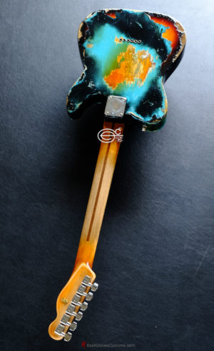 Fender Telecaster Heavy Relic Black/Blue over Sunburst [Left Handed] (SOLD) - Image 13