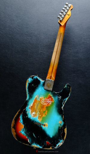 Fender Telecaster Heavy Relic Black/Blue over Sunburst [Left Handed] (SOLD) - Image 9