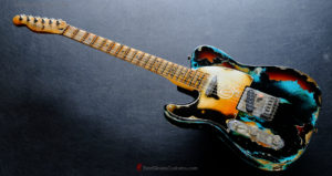 Fender Telecaster Heavy Relic Black/Blue over Sunburst [Left Handed] (SOLD) - Image 10