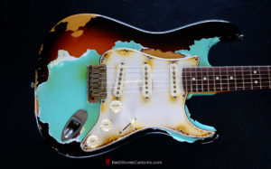 Fender Stratocaster Relic Surf Green on Sunburst Made in USA (SOLD) - Image 3