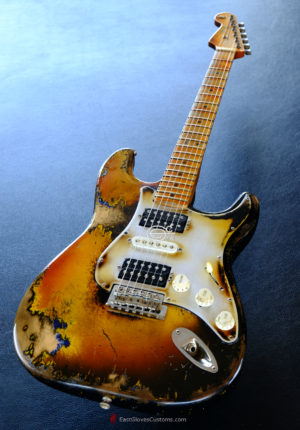 Fender Stratocaster Relic Honey Burst H/S/H Reverse Headstock [#1](SOLD)