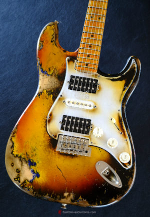 Fender Stratocaster Relic Honey Burst H/S/H Reverse Headstock [#1](SOLD) - Image 5
