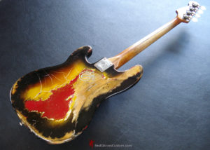 FENDER STANDARD PRICISION BASS YELLOW ON RED HEAVY RELIC AGED (SOLD) - Image 3