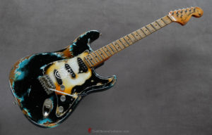 Fender Stratocaster Black on Blue Inspired by Joe Strummer Heavy Relic (SOLD) - Image 8