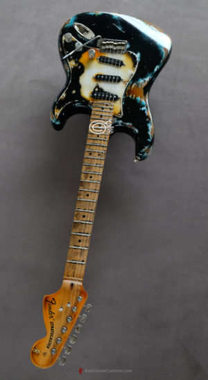 Fender Stratocaster Black on Blue Inspired by Joe Strummer Heavy Relic (SOLD) - Image 10