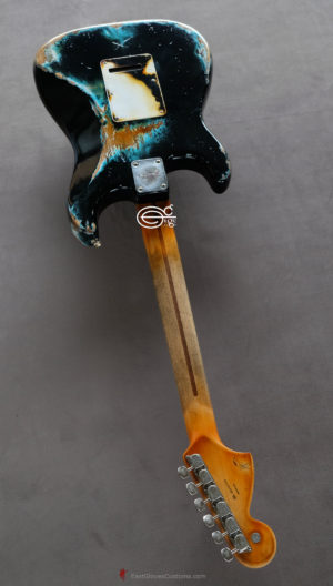 Fender Stratocaster Black on Blue Inspired by Joe Strummer Heavy Relic (SOLD) - Image 11