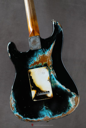 Fender Stratocaster Black on Blue Inspired by Joe Strummer Heavy Relic (SOLD) - Image 5