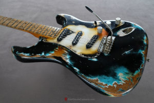 Fender Stratocaster Black on Blue Inspired by Joe Strummer Heavy Relic (SOLD) - Image 6