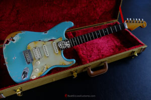 Fender Stratocaster Deluxe Daphne Blue HSS Aged Heavy Relic (SOLD) - Image 2